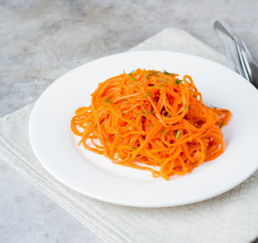 Spaghettis de carottes au potiron Magimix.