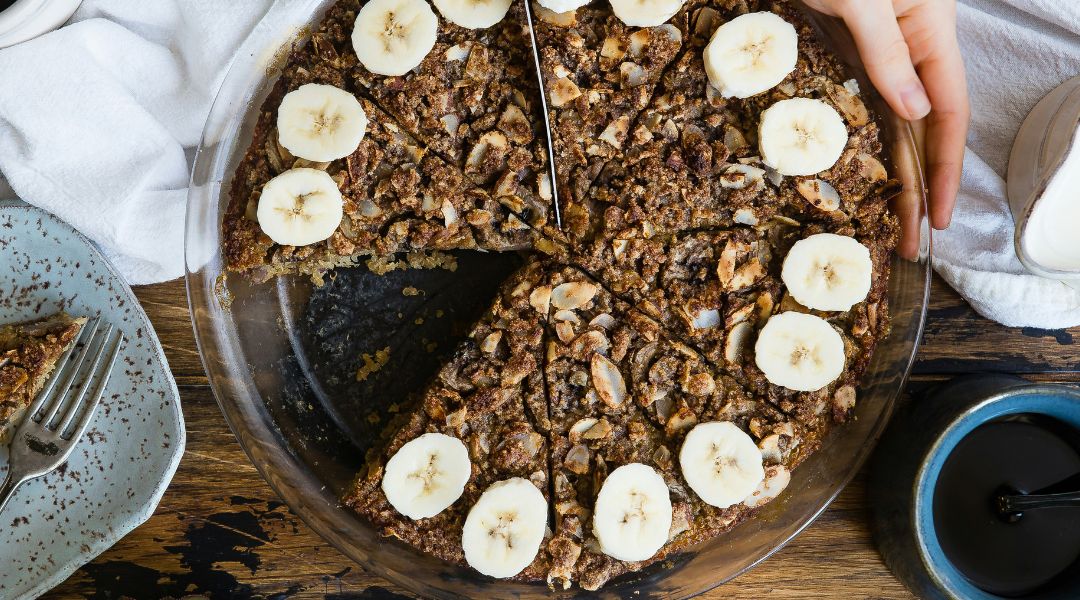 Gâteau invisible banane et crumble