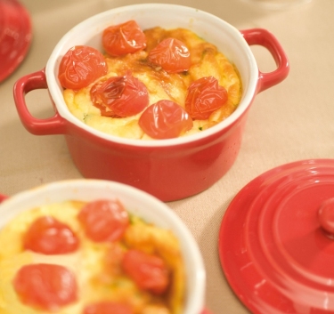 Tomato and mozzarella clafoutis Magimix.