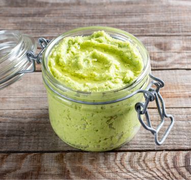 Verrine purée petits pois, chantilly rose Magimix.