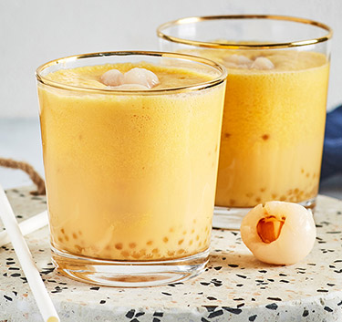 Bubble tea, lait, abricot Magimix.