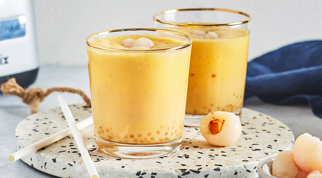 Bubble tea, lait, abricot