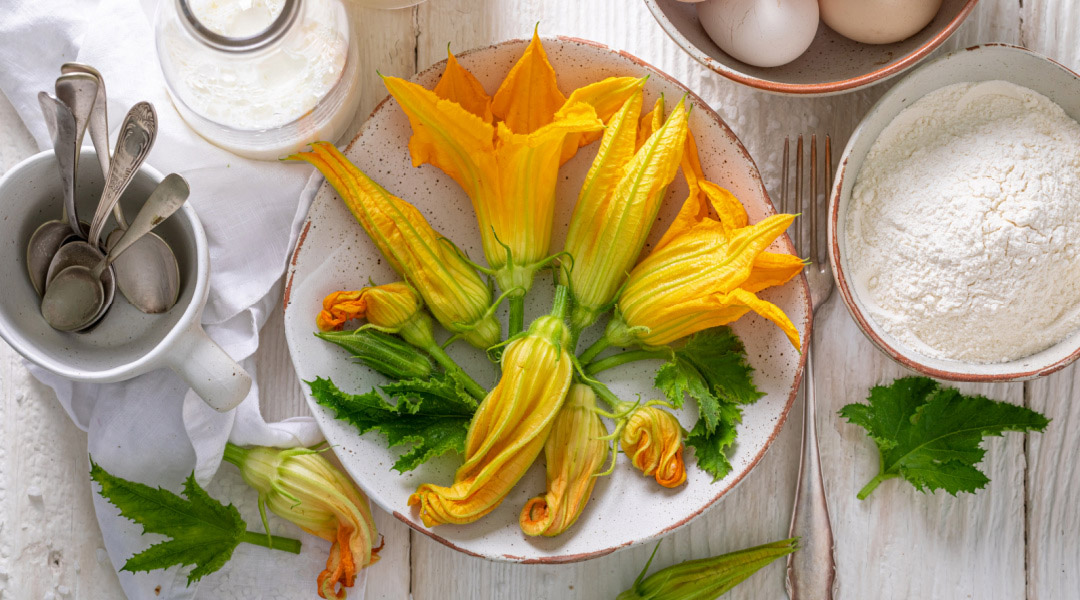 Pâtes aux fleurs de courgette