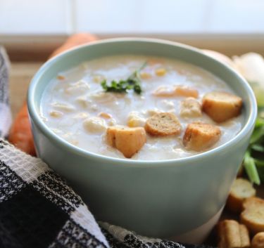 Velouté de poireaux, châtaignes Magimix.