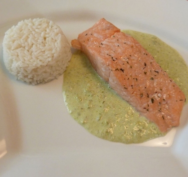 Saumon à la crème de poivron Magimix.