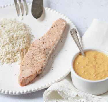 Saumon sauce crémeuse aux poivrons Magimix.