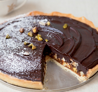 Chocolate and caramel tart Magimix.