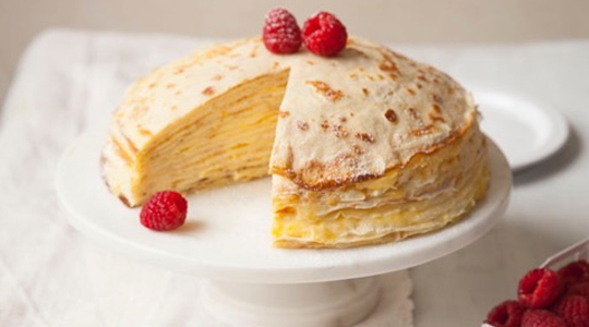 Gâteau de crêpes au lemon curd