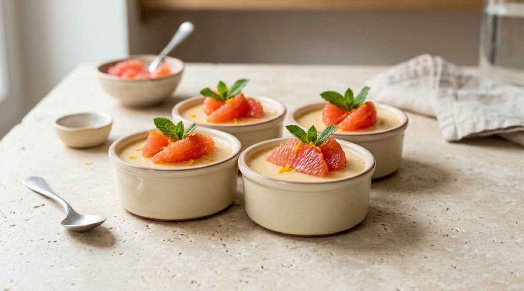 Petits flans au pamplemousse