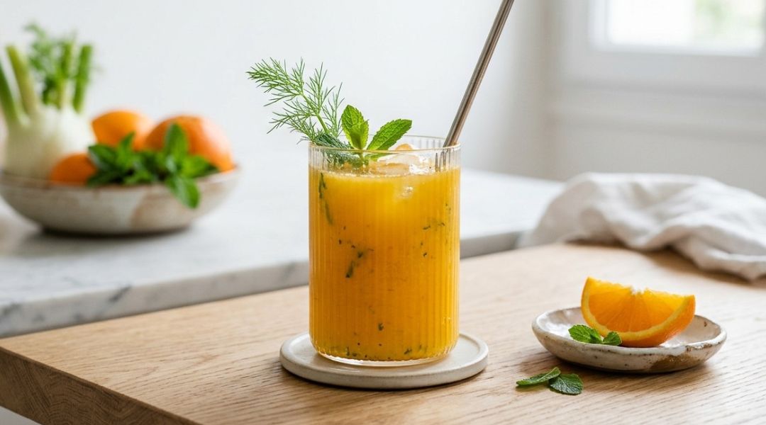Fennel, orange and mint juice