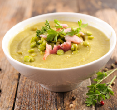 Velouté de pois cassés aux lardons Magimix.