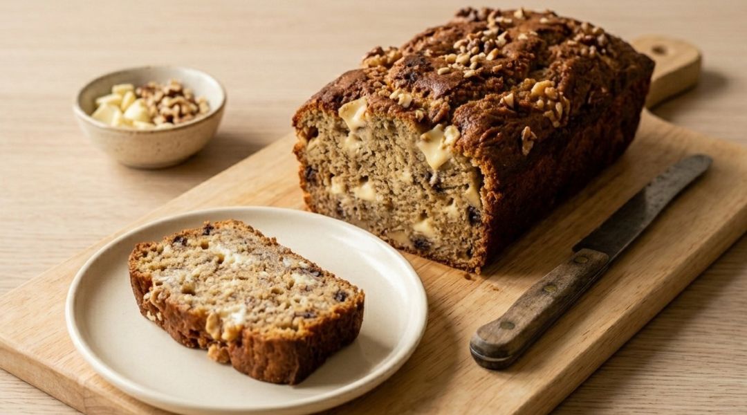Banana bread au chocolat blanc