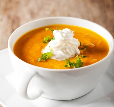Crème de potimarron, haricot blanc Magimix.