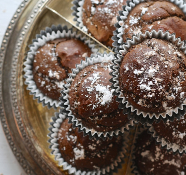 Mini cakes protéinés au chocolat Magimix.