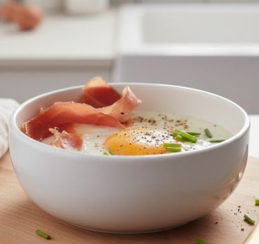 Eggs with country ham Magimix.