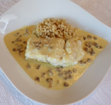 Filet de julienne au curry et coques Magimix.