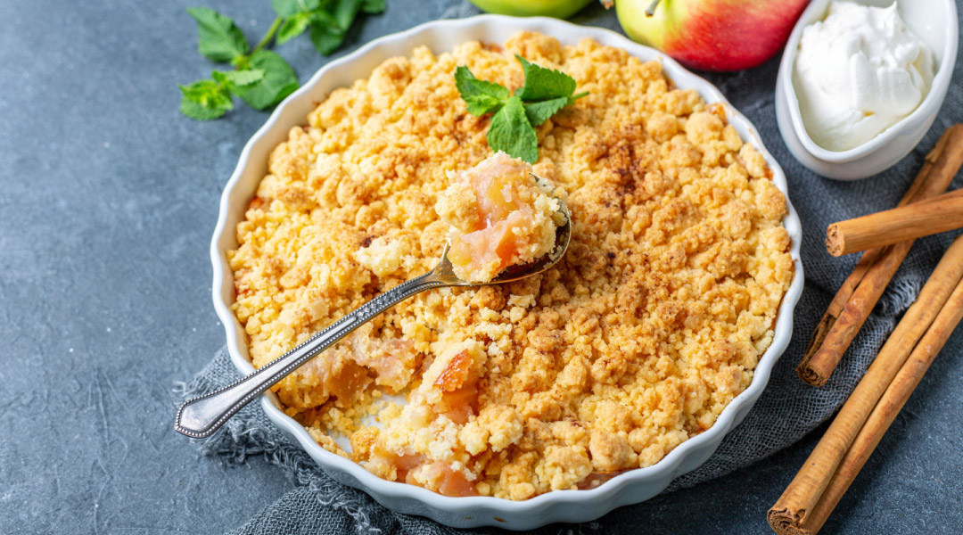 Crumble pommes et noisettes