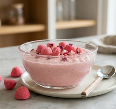 Riz au lait fraise tagada Magimix.
