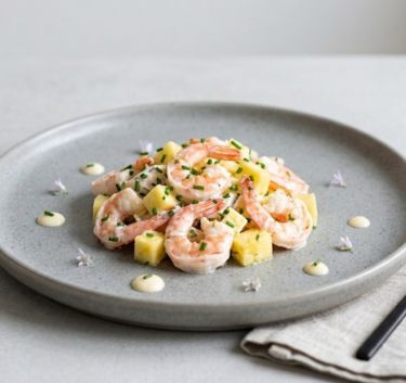 Salade ananas-crevettes Magimix.