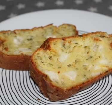 Cake sucré-salé chèvre-pomme-menthe Magimix.