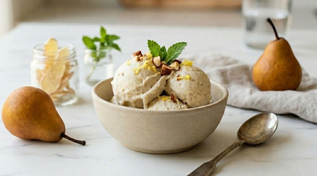 Pear and Ginger Ice Cream