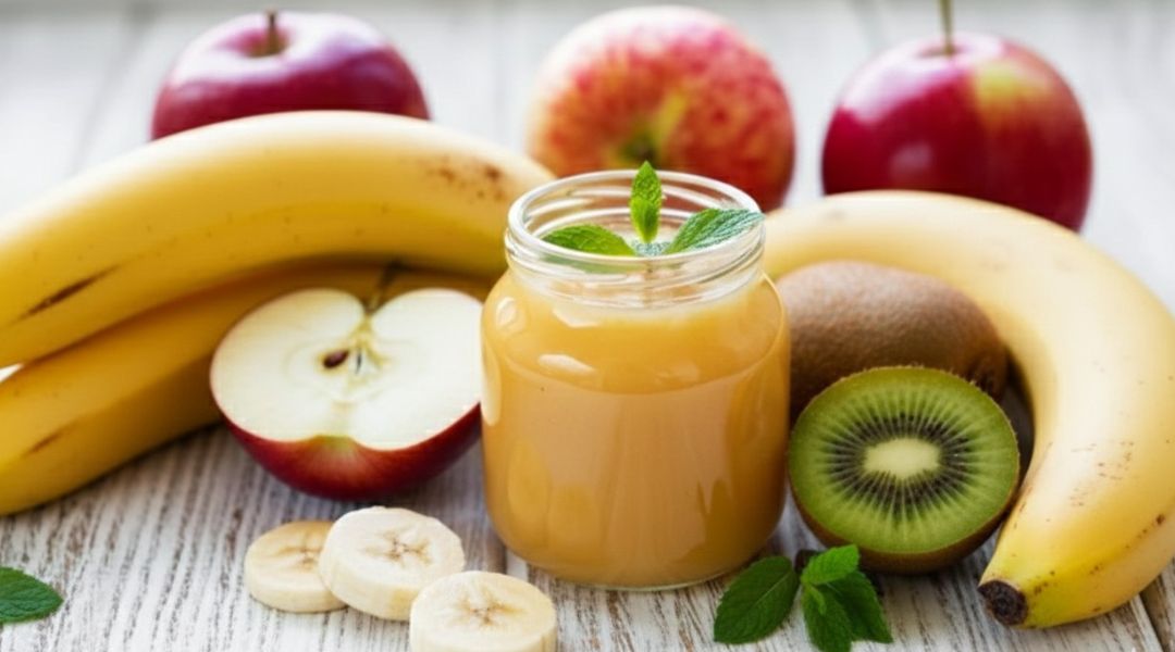 Compote pommes, banane, kiwi