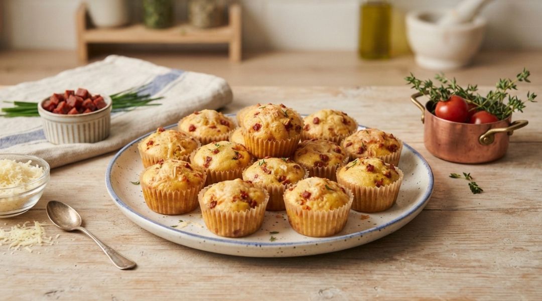 Minis financiers chorizo-comté
