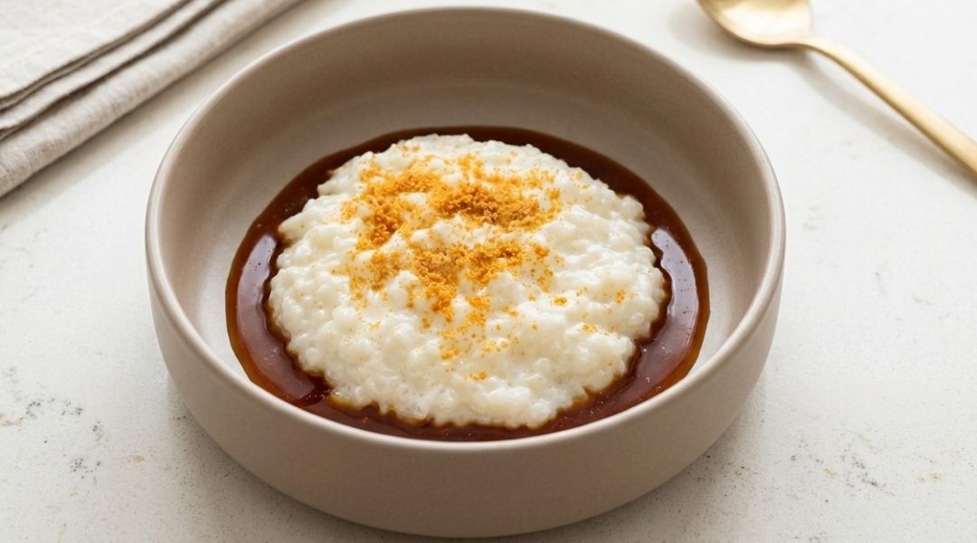 Salted caramel rice pudding