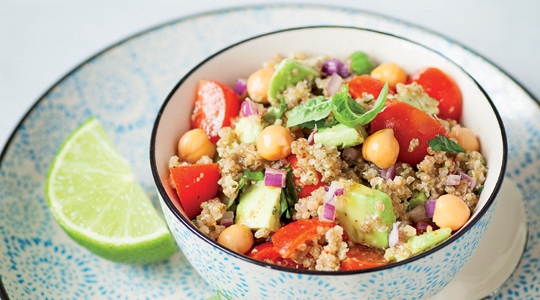 Quinoa salad-pesto vinaigrette