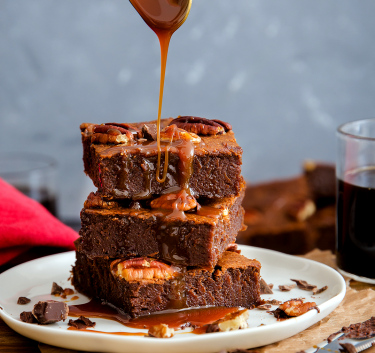 Brownie au caramel fondant et patate Magimix.