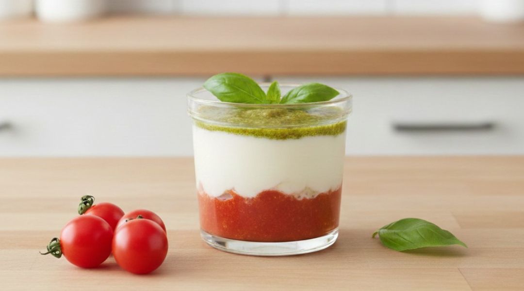 Yaourt à la tomate et au pesto