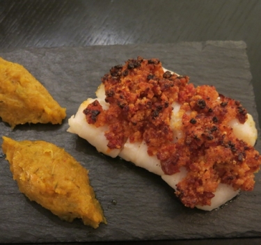 Dos de cabillaud - crumble de chorizo Magimix.