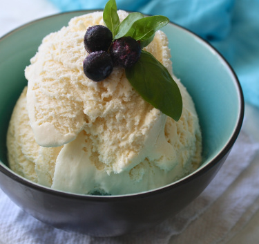 Crème glacée vanille, éclats de Daim Magimix.