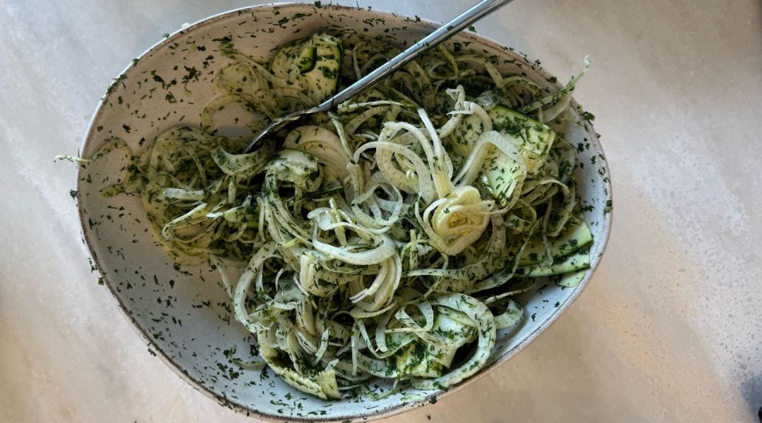 Fennel and courgette salad