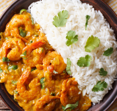 Crevettes au curry et petits légumes Magimix.