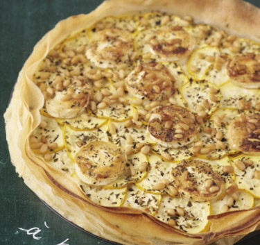Tarte courgettes jaunes et chèvre Magimix.