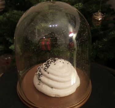 Dôme de meringue, mousse de marrons Magimix.