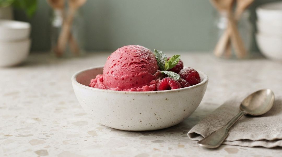 Glace à la framboise