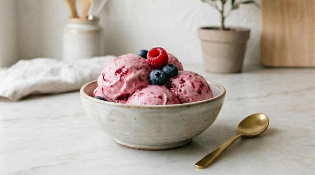 Gelato protéiné aux fruits rouges