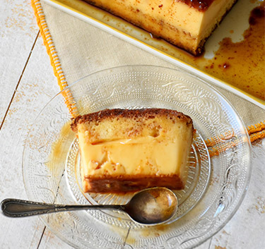 Crème renversée et sa génoise Magimix.