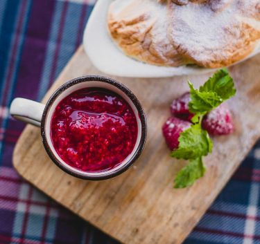 Confiture framboises-poivrons Magimix.