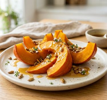 Steamed pumpkin with maple dressing Magimix.