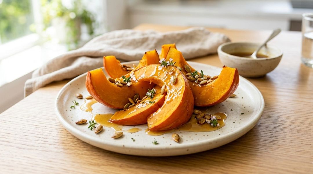 Steamed pumpkin with maple dressing