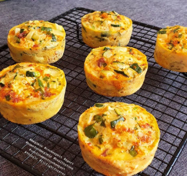Minis flans feta et chorizo Magimix.