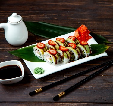 Makis foie gras/fraise Magimix.