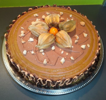 Délice choco-mangue - biscuit aux amandes Magimix.
