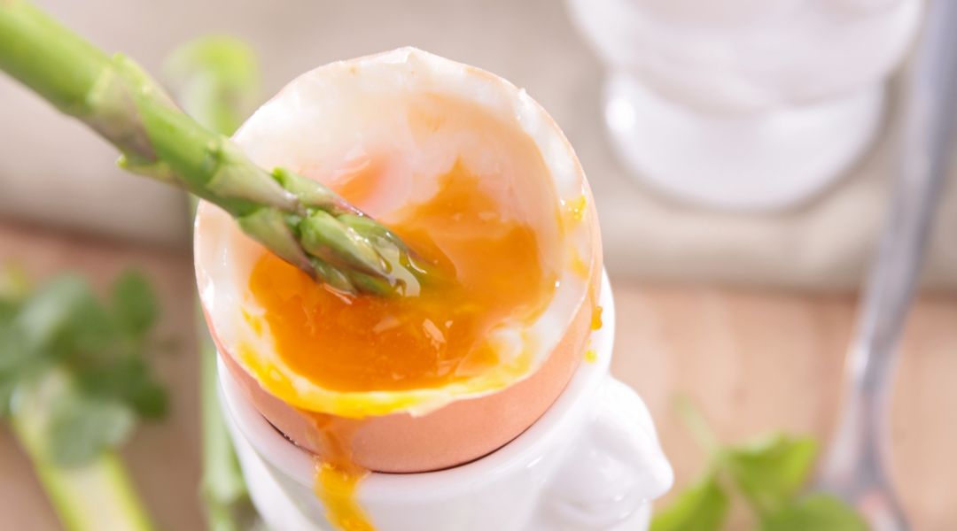 Asparagus and soft boiled eggs