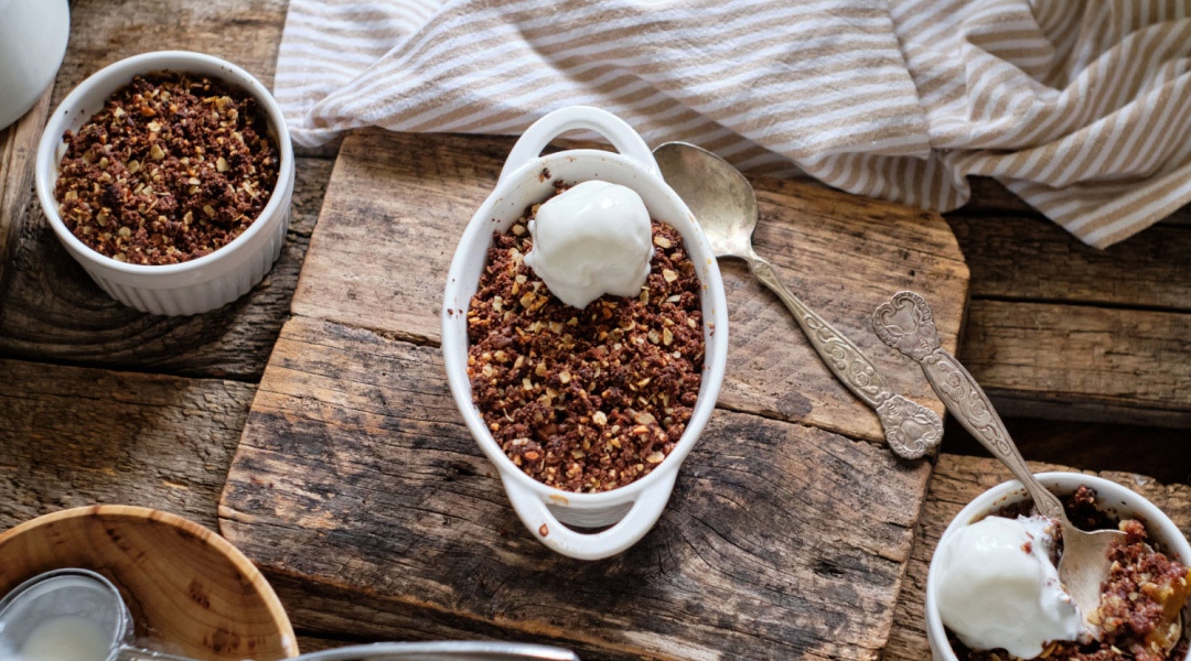 Crumble choco-poires