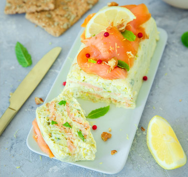 Terrine de poireaux au saumon fumé Magimix.
