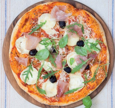 Pizza chèvre pancetta Magimix.
